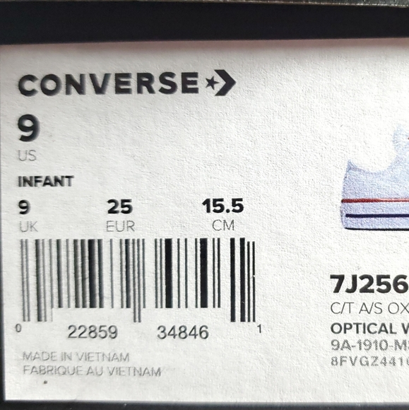 Converse C/T A/S OX INFANT VARIOUS SZ - Picture 9 of 11